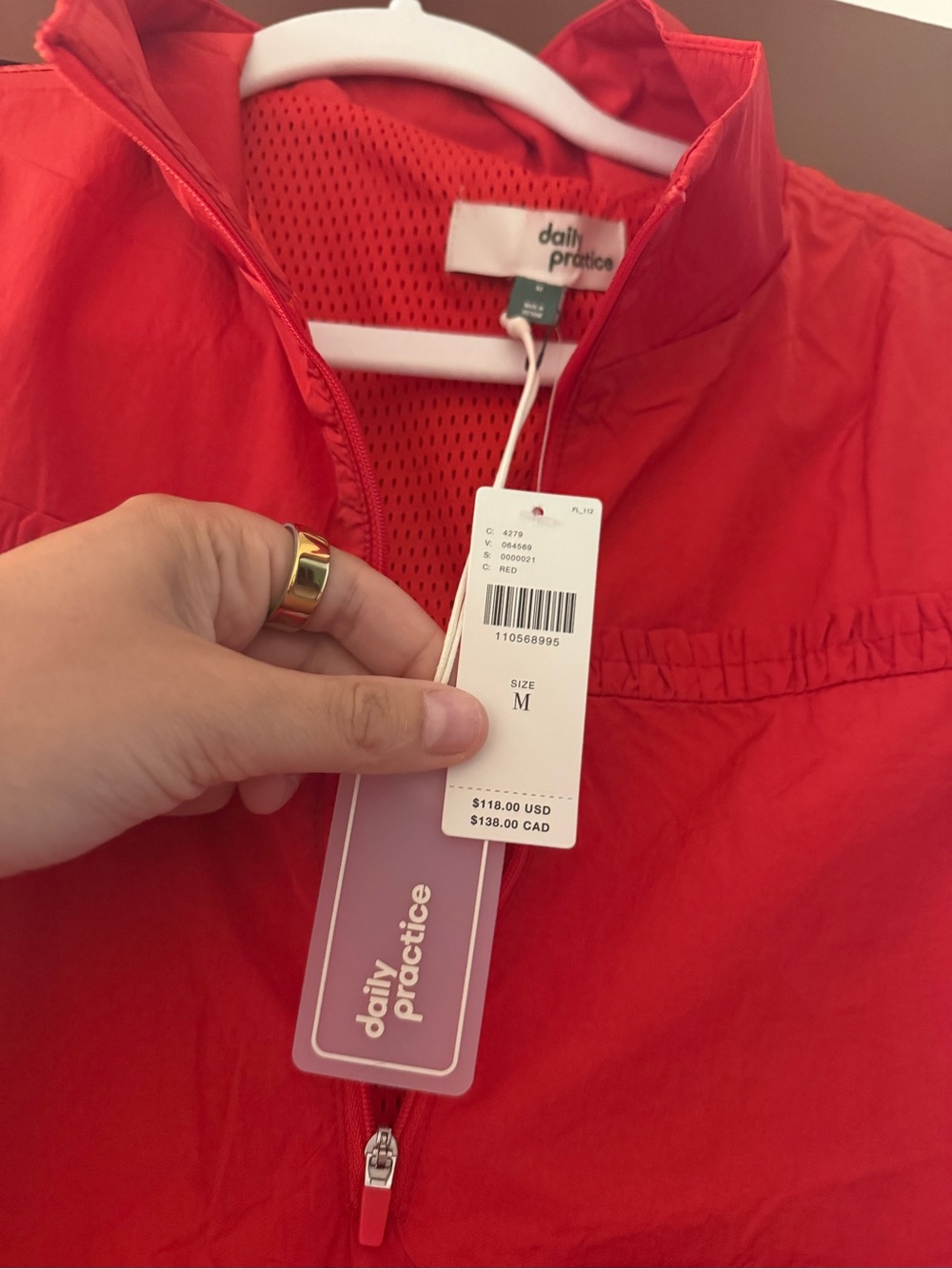 Women’s Red Daily Practice Pullover Dress with Drawstring Waist NWT - Picture 3 of 3